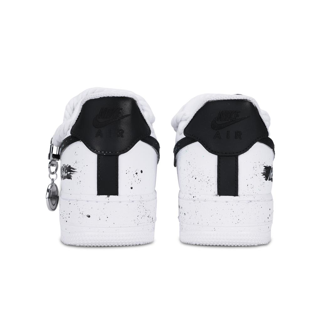Nike Air Force 1 Black White Splatter Non Slip And Waterproof Low top Skateboard Shoes Men's Black White CW2288-111(Team1001-)