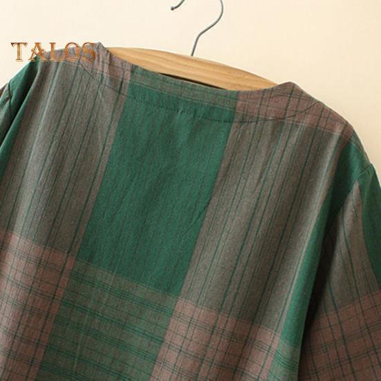 2 шт./компл. женская футболка и брюки комплект плюс размер домашней одежды наряд соответствующего цвета клетчатый принт круглый вырез с короткими рукавами топ широкие эластичные свободные брюки