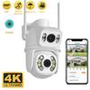 New New  8MP 4K PTZ Wireless Wifi Camera Dual Lens Dual Screen Ai Human Detect Auto Tracking Outdoor Surveillance Security Camera iCSee