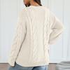 Women's Solid Color Round Neck Knit Long Sleeve Pullover Sweater Top