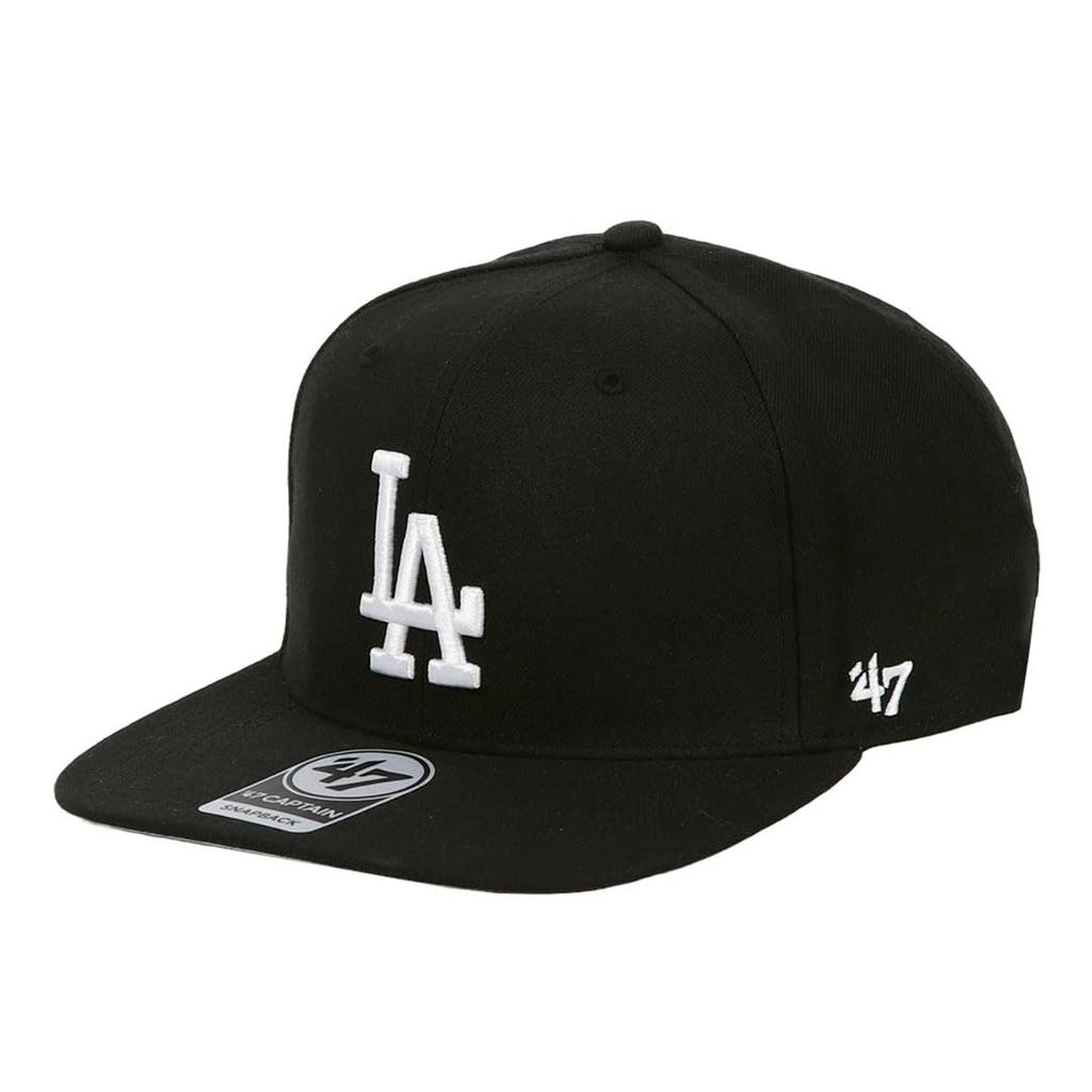 Forty Seven Brand 47 Captain Sure Shot Snapback Hat for Men and Los Angeles Black Cap, Women, Dodgers,