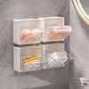 1pc/6pcs Wall-mounted Flip Storage Box, Punch Free Storage Box, Cosmetic Cotton Swab Multifunctional Storage Box 2 Color Options