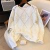Loose-Fit Versatile Sweater Women's Idle Style Bright Sequins Pullover Knitted Top Spring Autumn  Fashion