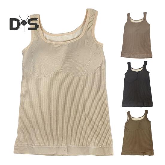 Winter Women Thermal Vest with Chest Pads Seamless Velvet-lined Fast Temperature Lock Heating Slim Fit Elastic Sleeveless Inner Wear Bottoming Tank