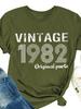 Vintage 1982 Original Print Ayollar Futbolkasi Qisqa Qo'lli O-bo'yin Keng Ayollar Futbolkasi Ayollar Futbolkasi Toplar Camisetas Mujer