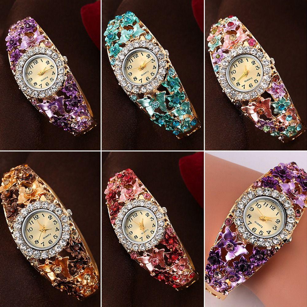 Quartz Movement Flower Butterfly Watch Round Dial Quartz Bracelet Wristwatch Casual Occasion