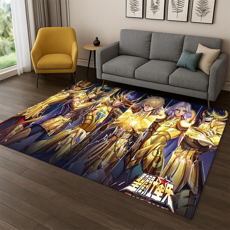 Мультяшный ковер-коврик Saint Seiya Anime для спальни, гостиной, дивана, игровой комнаты, коврик для прихожей, декор для дома, коврик для детской игровой зоны, нескользящий, подарок