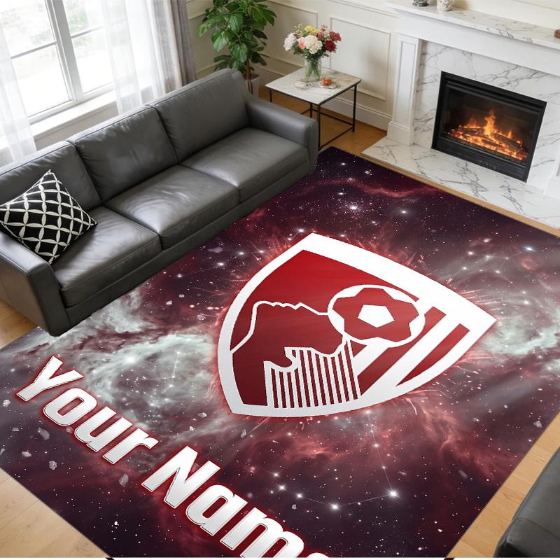 Crystal Velvet Rug Custom Name Text, Soft Non Slip Floor Mat Home DecorBournemouth Football
