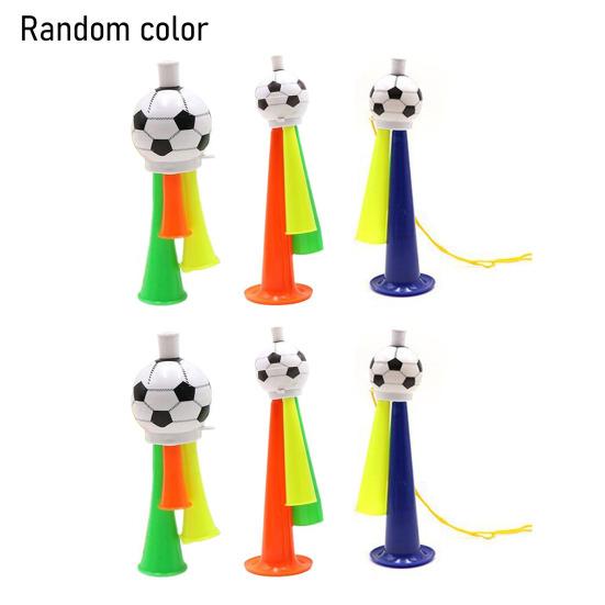 6Pcs Football Trumpet Toy Loud Sound Soccer Horn Plastic Stadium Horn Noise Maker Cheering Toy School Sporting Events Party Favors