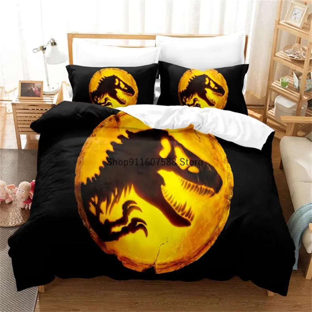 Red Jurassic Park Bedding Collection Cartoon Home Textiles For Kids Bed Collection Comforter Cover Bedroom Collection Queen Dinosaur Duvet Cover