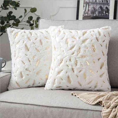 Квадратный плюшевый защитный чехол для дома, рождественская наволочка, короткая плюшевая подушка с перьями, наволочка