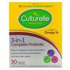 Probiotics, 3-in-1 Complete Probiotic with Omega-3, 30 Capsules Once Daily