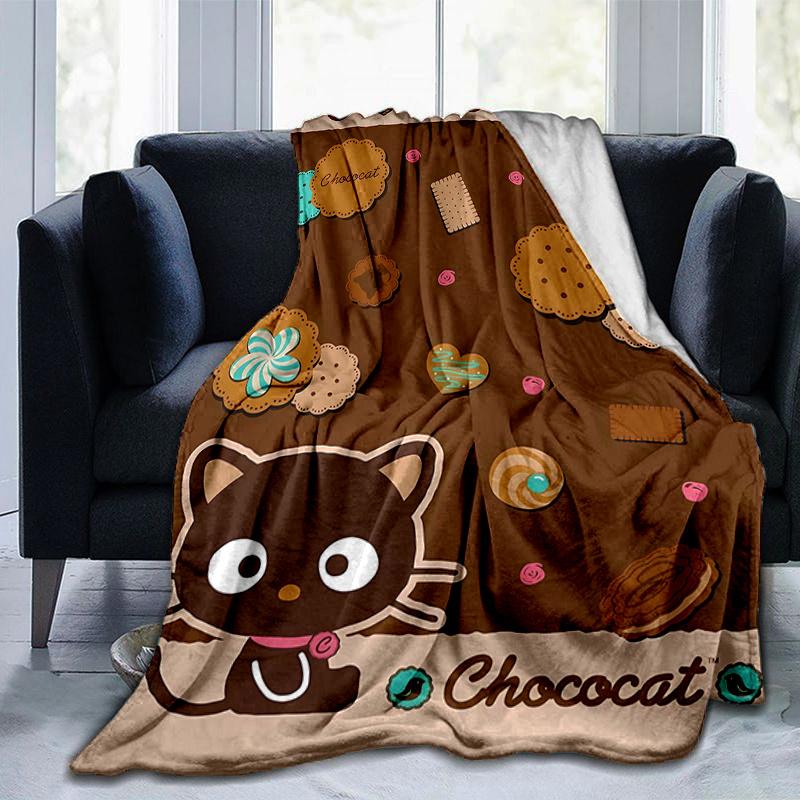 1pc Chococat Blanket, Soft Warm Throw Blankets, Living Room, Travel, Camping, Car Blankets, Beach, Office Naps, Home Decor Gift for Family Friends.H00