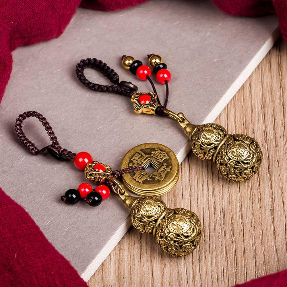 Chinese Style Heart Sutra Bell Brass KeyChains Jewelry Findings Car Keyring Keychain Components
