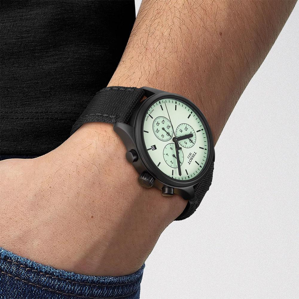 Tissot Коллекция Soko Кварцевый механизм Водонепроницаемость 100 м Мужские часы Часы 45 мм Зеленый циферблат T116.617.37.091.00