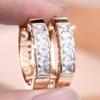Fashion Shiny Cubic Zirconia Hoop Earrings for Women Gold Color Round Circle Wedding Engagement Jewelry