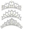 Маленькая корона для волос с гребнем, 3 мини-короны для волос, блестящие милые аксессуары для волос (3 стиля)