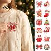 Sparkling Holiday Brooches Christmas Enamel Brooch Pin Santa Snowman Gingerbread Tree Wreath Stocking Pins Bell Jewelry Accessories for Coats