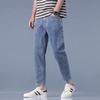 Новые мужские брюки на весну и лето, облегающие и тонкие брюки с маленькими штанинами, джинсы в корейском стиле