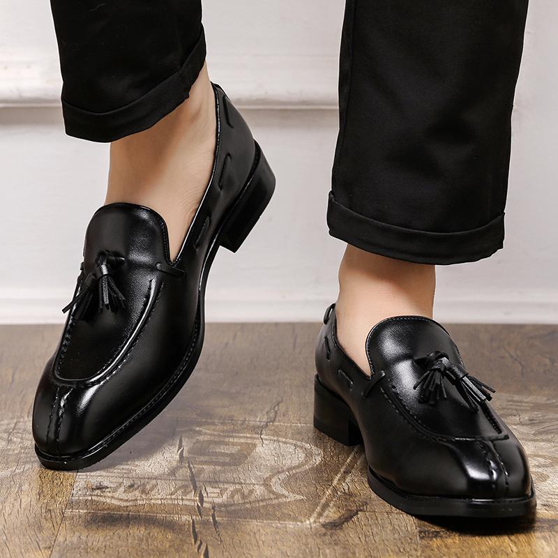 Fashion Britain Fashion New Men's Pointed Tassel Patchwork Patent Leather Shoes Designer Formal Wedding Prom Dress Homecoming Footwear