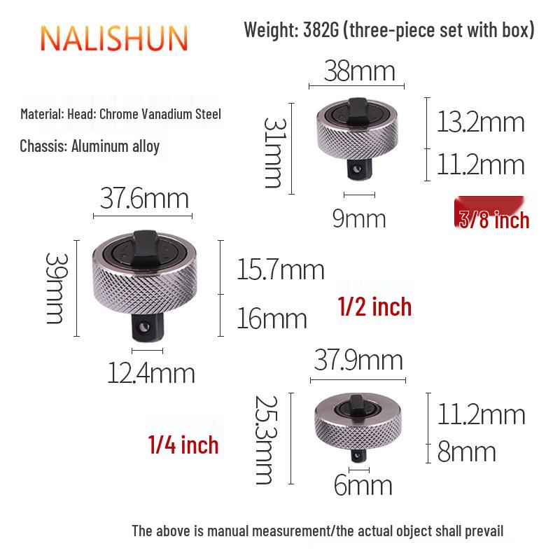 Iron Shell Mini Ratchet Wrench Set - 3-Piece (1/4, 3/8, 1/2)