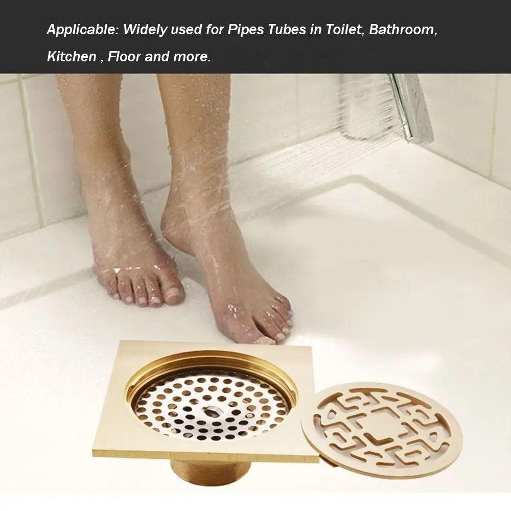 Латунные напольные сливы с защитой от запаха, слив для ванной комнаты, прочный квадратный душевой слив, кухня