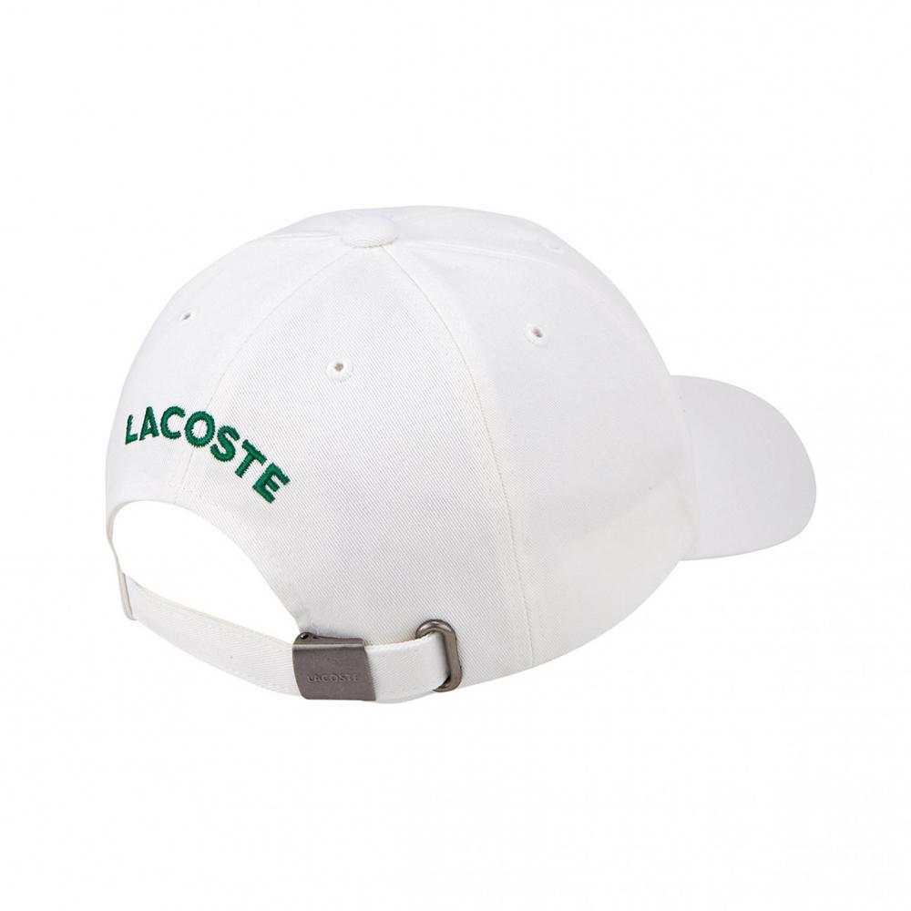 Lacoste Базовая большая крокодиловая шапка цвета слоновой кости Rk210e 53gws