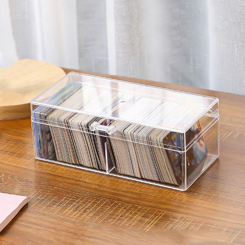 Large Capacity Card Storage Box Acrylic Make Up Organizer Stackable Photo Card Storage Box  Home