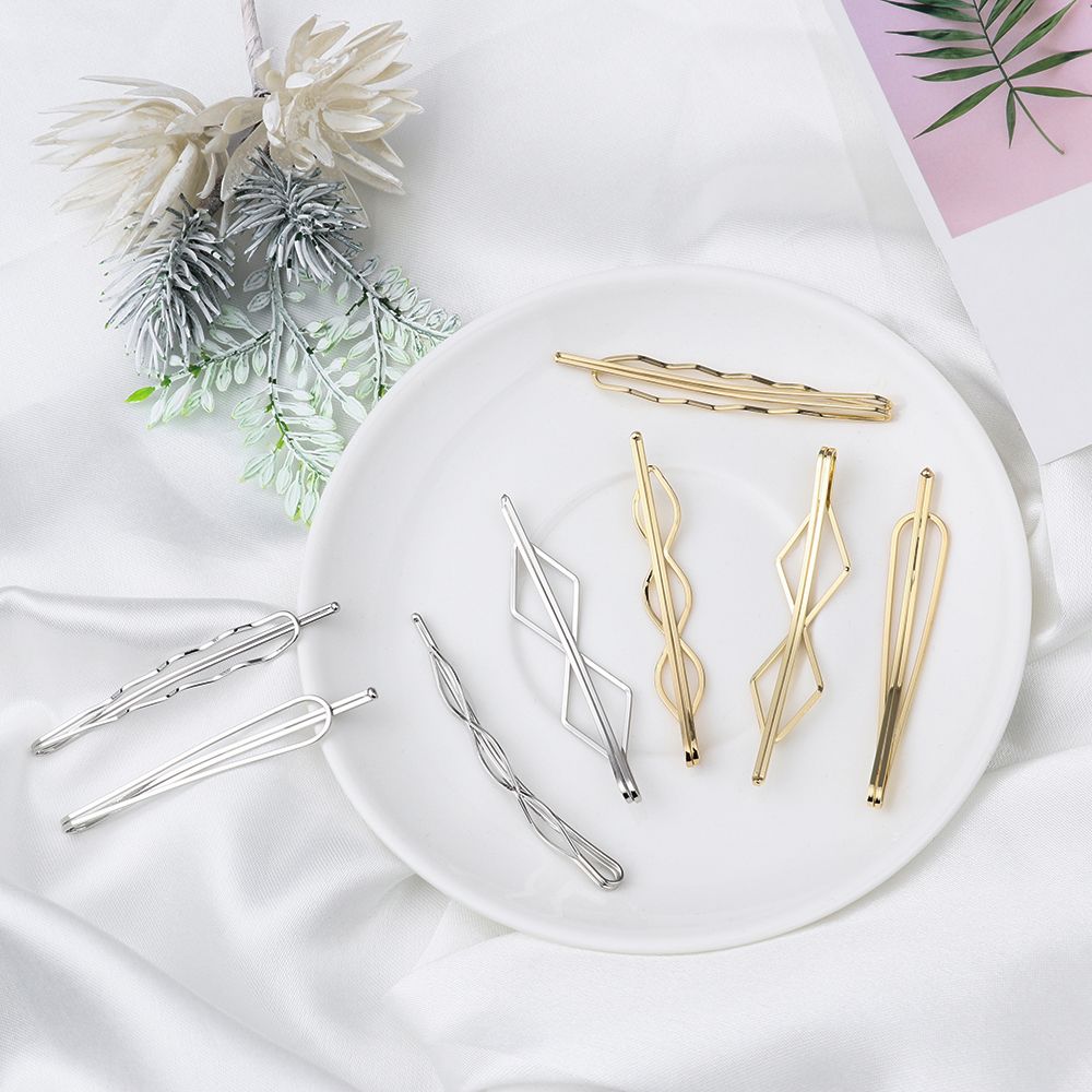 4pcs/set New Metal Hair Accessories Geometry Hair Clip Barrettes Girls Hairgrips Geometric Rhombus
