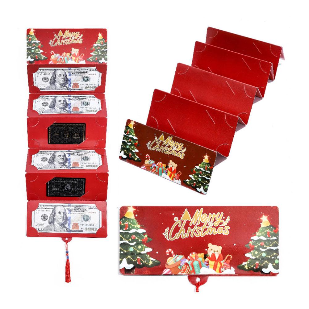 Christmas Money Holders for Cash, Christmas Cash Envelope With 6 Slots,Surprise Card Holder for Xmas DIY Holiday Money Gift Card