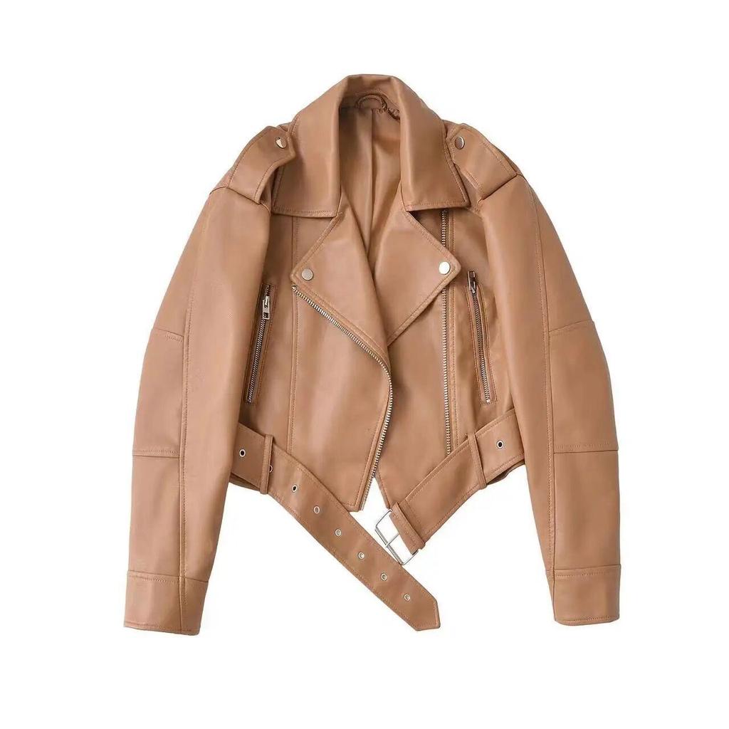 Европейская и американская ретро-куртка-косуха из стилизованной под кожу с отложным воротником - Бестселлер 2025