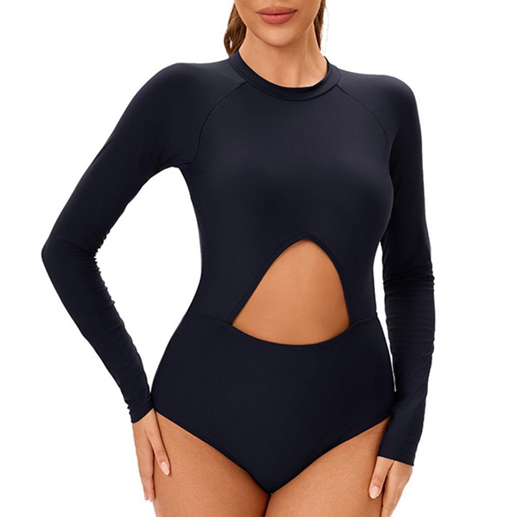 Женский консервативный цельный сексуальный солнцезащитный гидрокостюм с длинными рукавами и подкладкой для груди