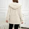 Women's Winter Clothing Women Hooded Cardigan Fuzzy Jacket Winter Open Front Fleece Coat Outwear