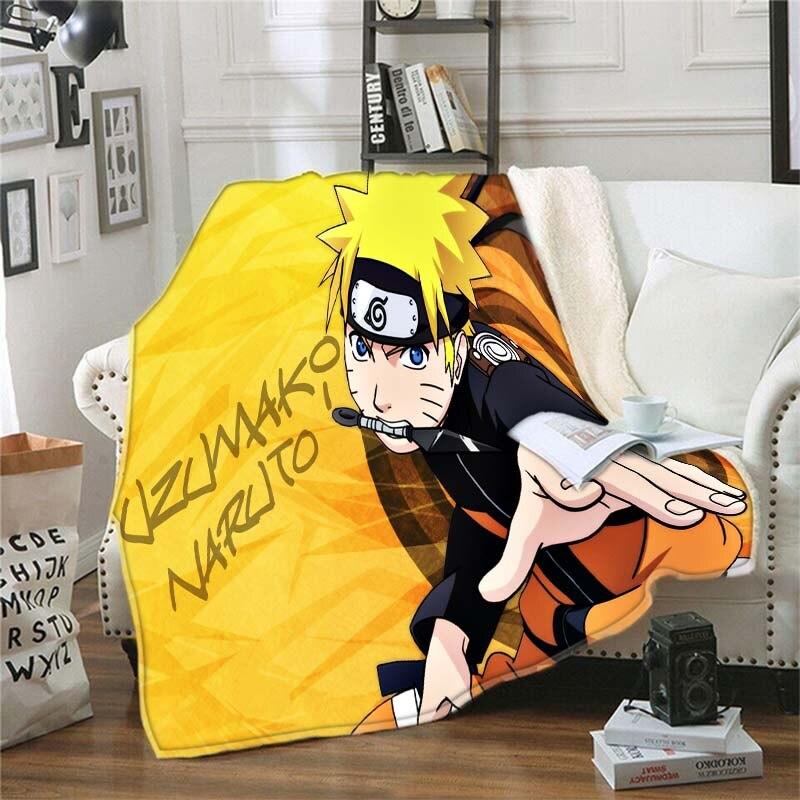 Мягкое фланелевое одеяло с рисунком Наруто, всесезонное легкое теплое одеяло для гостиной/спальни