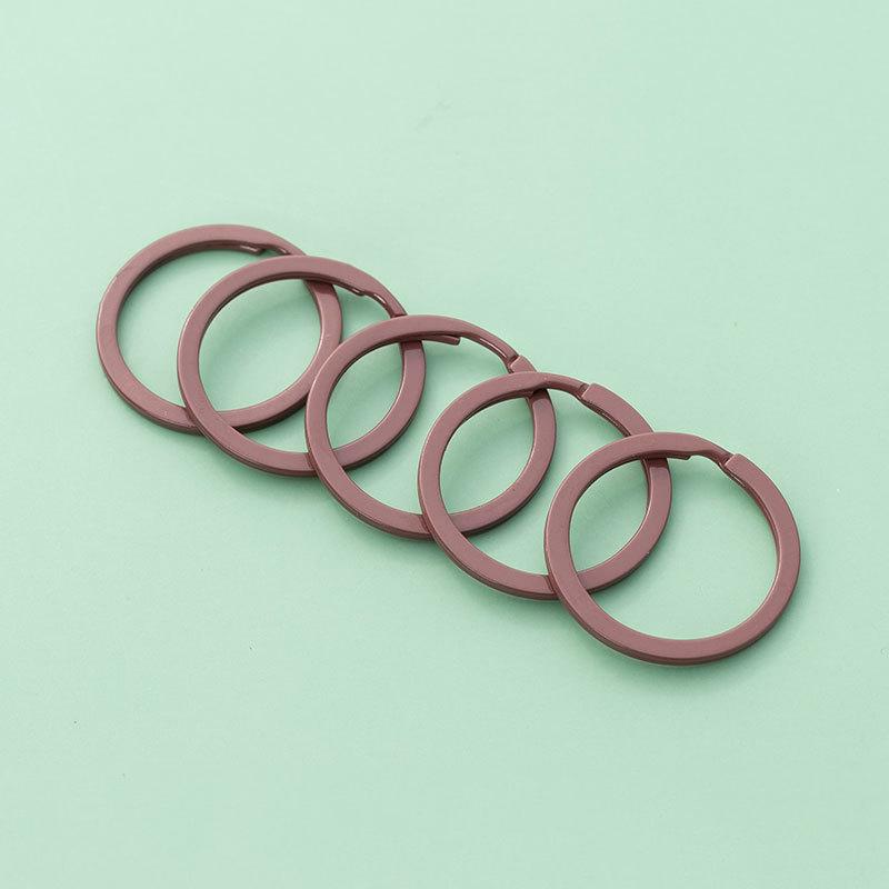 5/10Pcs Metal Colorful Keyring Keychain Split Ring 25/30mm Round Flat Line Key Ring for DIY Handmade Jewelry Making Accessories