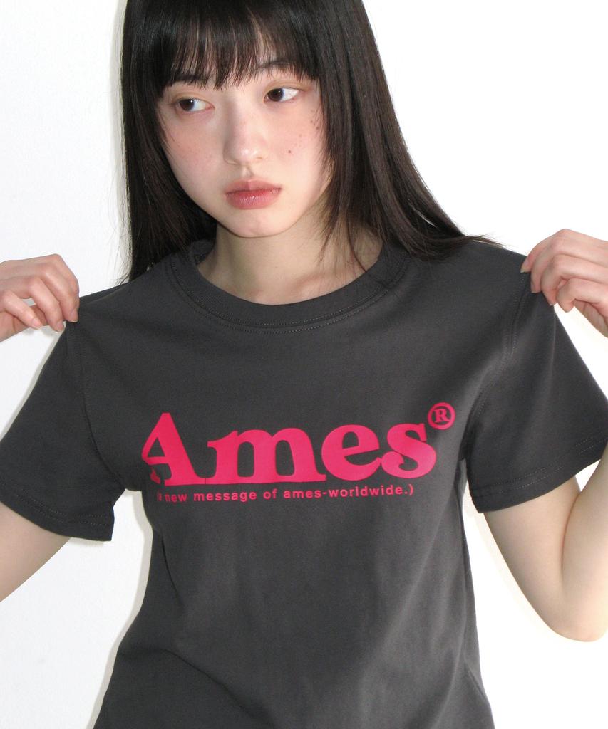 AMES-WORLDWIDE (Unisex) Basic Logo Tee Charcoal