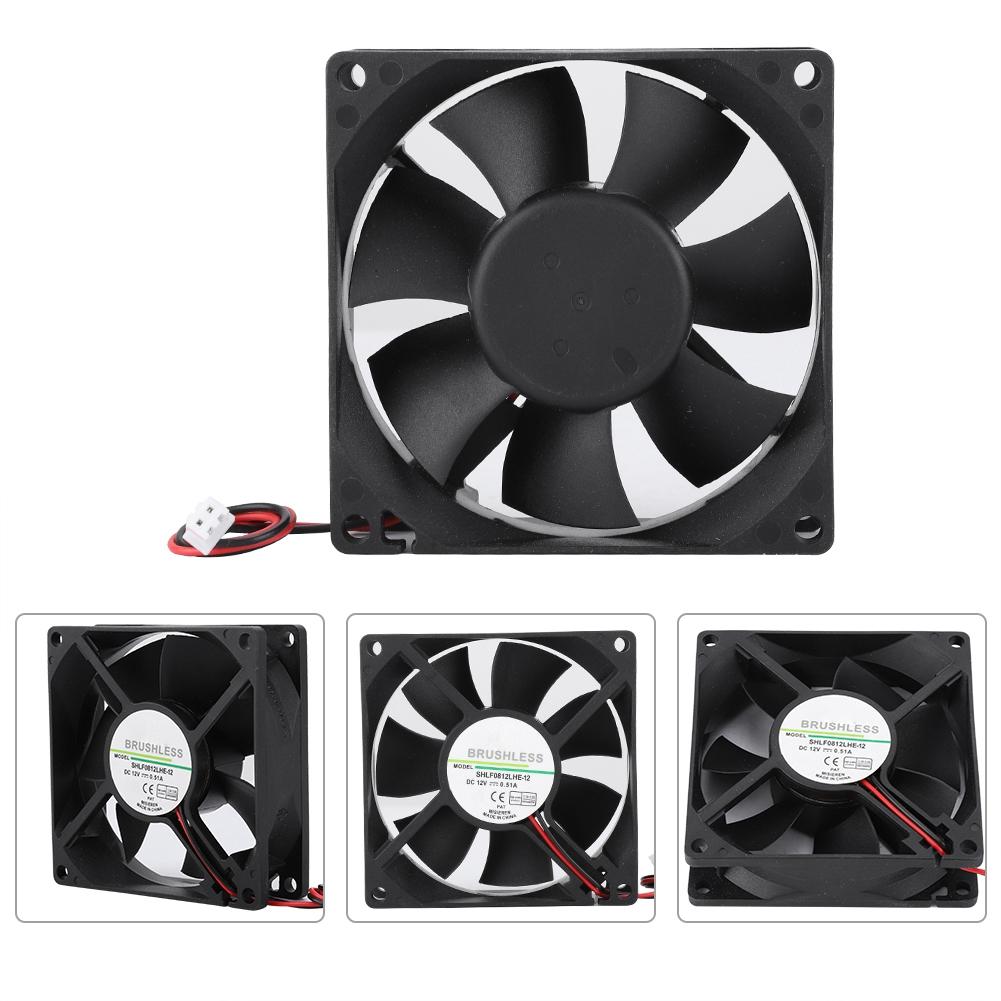 SHLF0812LHE-12 DC12V 0.51A 8CM 2Pin Охлаждающий вентилятор с большим объемом воздуха