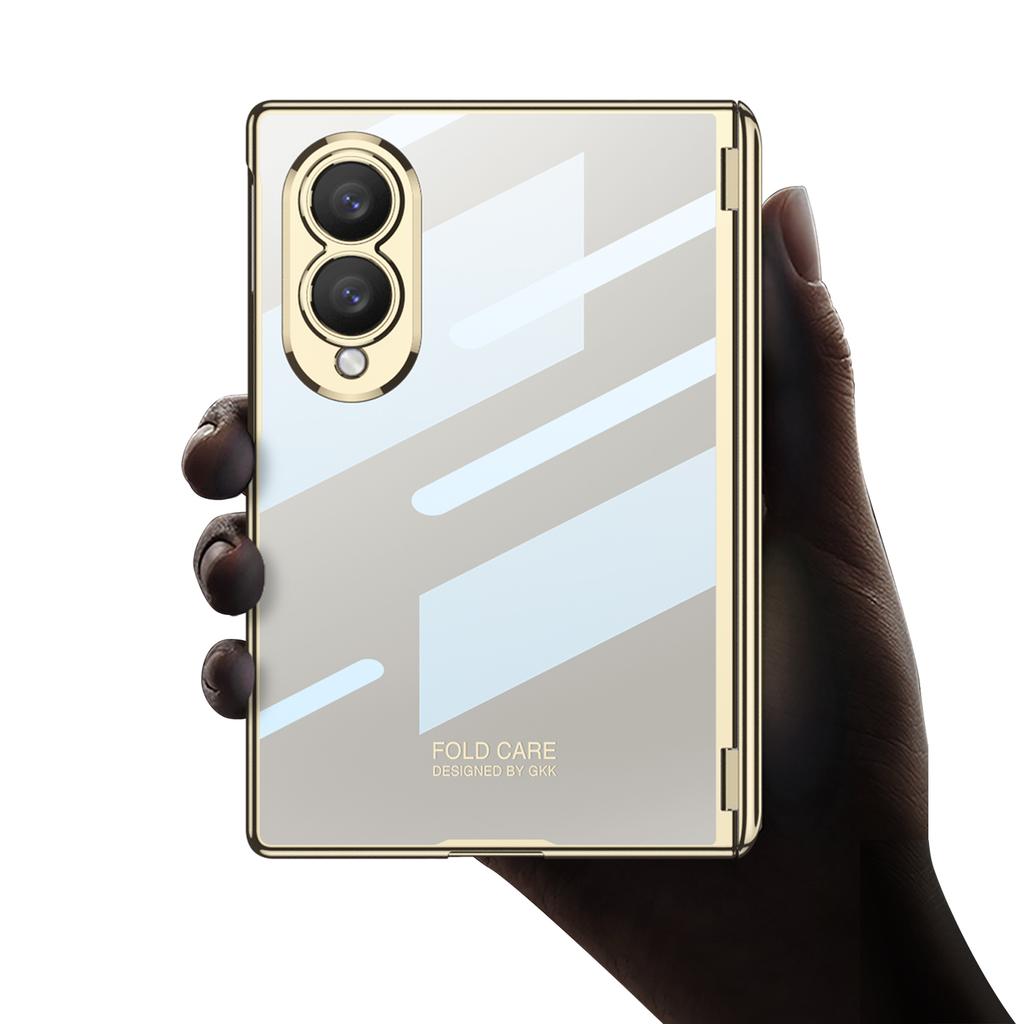 Для Samsung Galaxy Z Fold 8 Широкий Чехол Роскошный Электрооplated Прозрачный Шарнир с Зеркальной Пленкой Ударопрочная Задняя Крышка Аксессуары