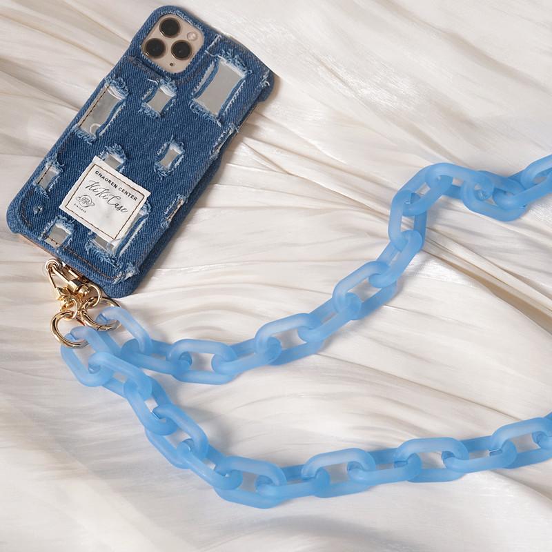 Новый аксессуар для цепочки для телефона Съемные детали Неоновые конфеты Матовый чехол через плечо из смолы Роскошный ремешок для телефона Цепи Акриловый ремешок на плечо Подвесная цепочка