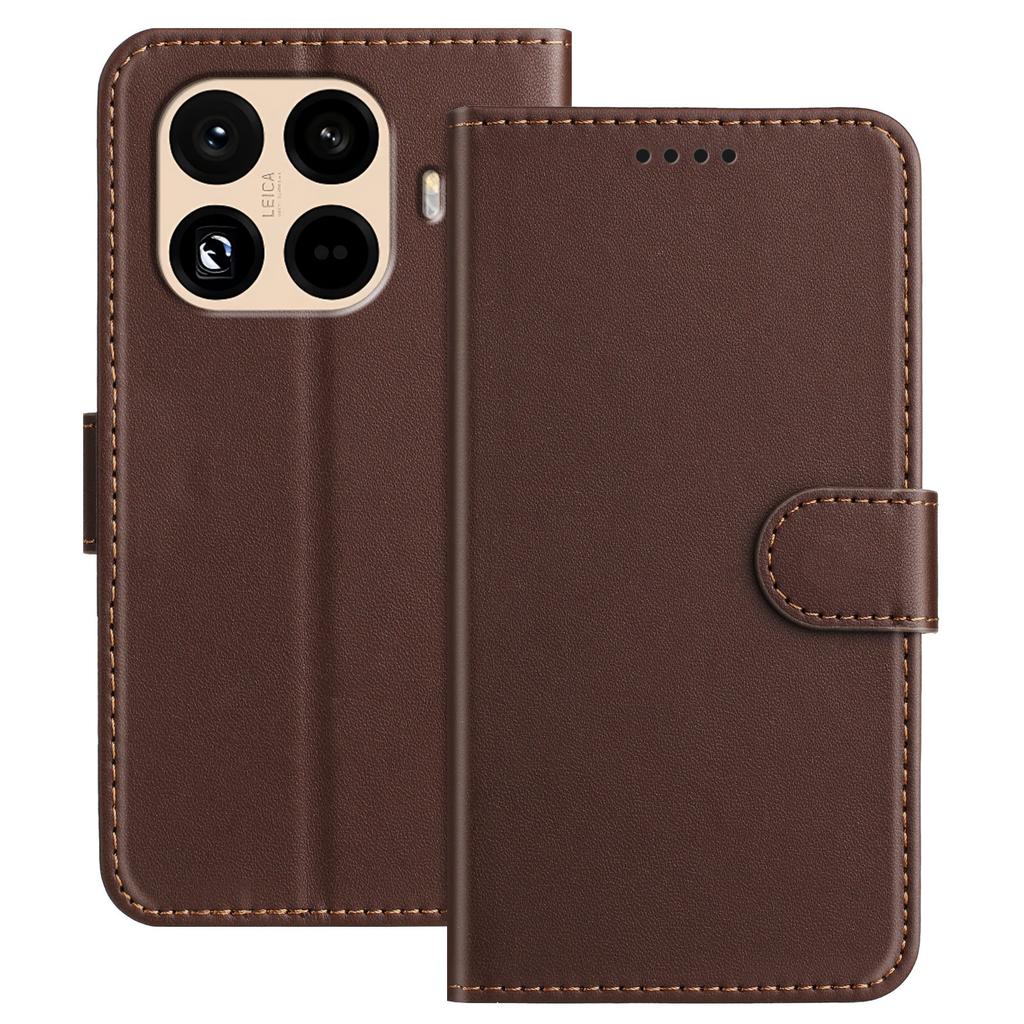 Для Xiaomi 15T Pro Кожаный чехол-кошелек-подставка Однотонный Противоударный чехол для телефона