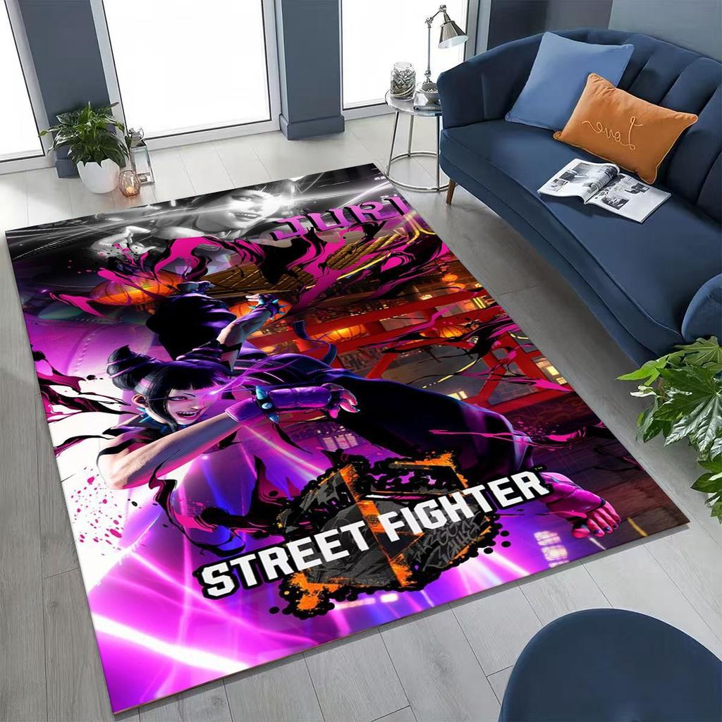 Ретро Коврик с персонажами игры Street Fighter 6, мультяшный коврик с Чун-Ли для спальни, гостиной, дивана, домашний коврик для входной двери, декор, нескользящий коврик для пола