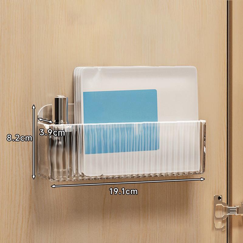 Mirror Cabinet Storage Box Punch-Free Wall-Mounted With Partitions Bathroom Mirror Cabinet Cosmetics Lipstick Mask Storage Rack
