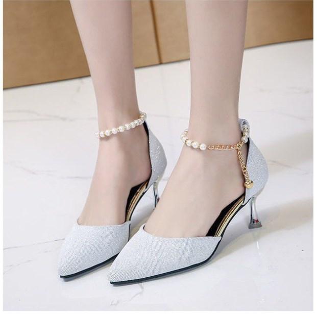 35-44 Большие размеры Женская обувь Универсальные босоножки на тонком каблуке Туфли с пряжкой на высоком каблуке Обувь для вечеринок для зрелых женщин