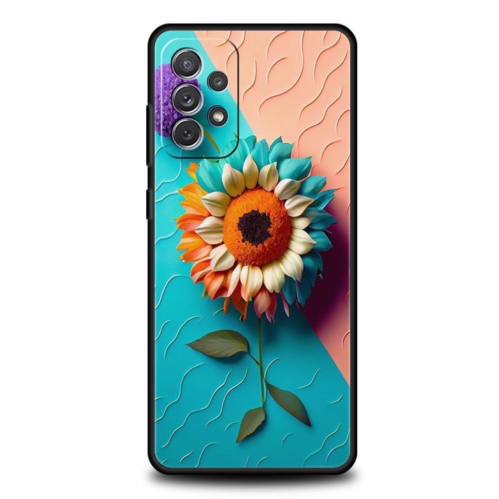 Чехол для телефона с подсолнухом для Samsung Galaxy A17 A07 A55 A35 A25 A15 A05s A33 5G A31 A23 A21s A13 A41 A73 A53 A51 A71 A03s S10