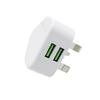 Быстрое зарядное устройство с двумя портами USB 5V2A, сертифицировано CE, адаптер питания с вилкой UK