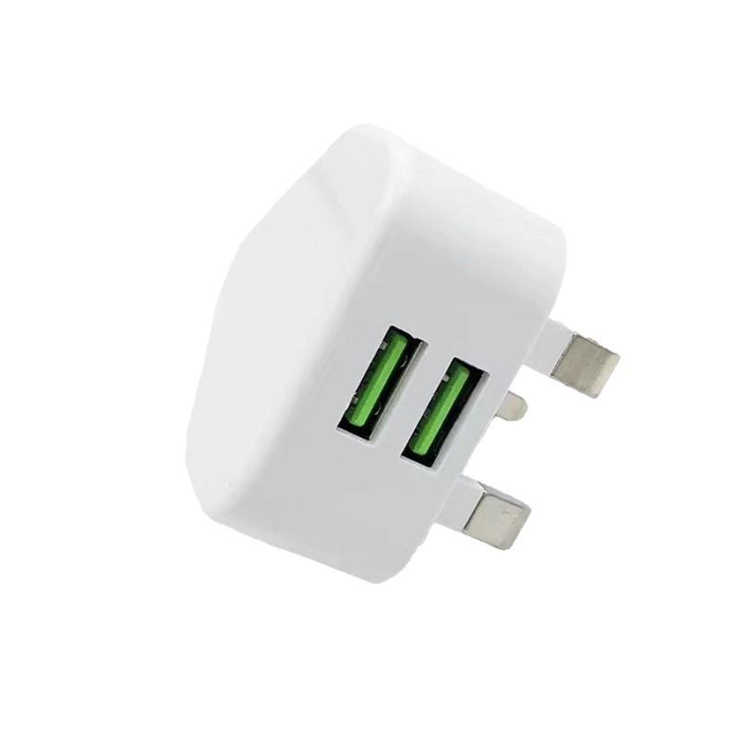 Быстрое зарядное устройство с двумя портами USB 5V2A, сертифицировано CE, адаптер питания с вилкой UK