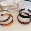 Leopard Print Acrylic Rhinestone Headbands Colorful Hair Accessories Luxury Wide Hair Hoops  Daily