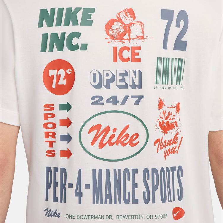 Nike Футболка с коротким рукавом и круглым вырезом, с принтом букв и цифр, мужская, белая FV8367-133