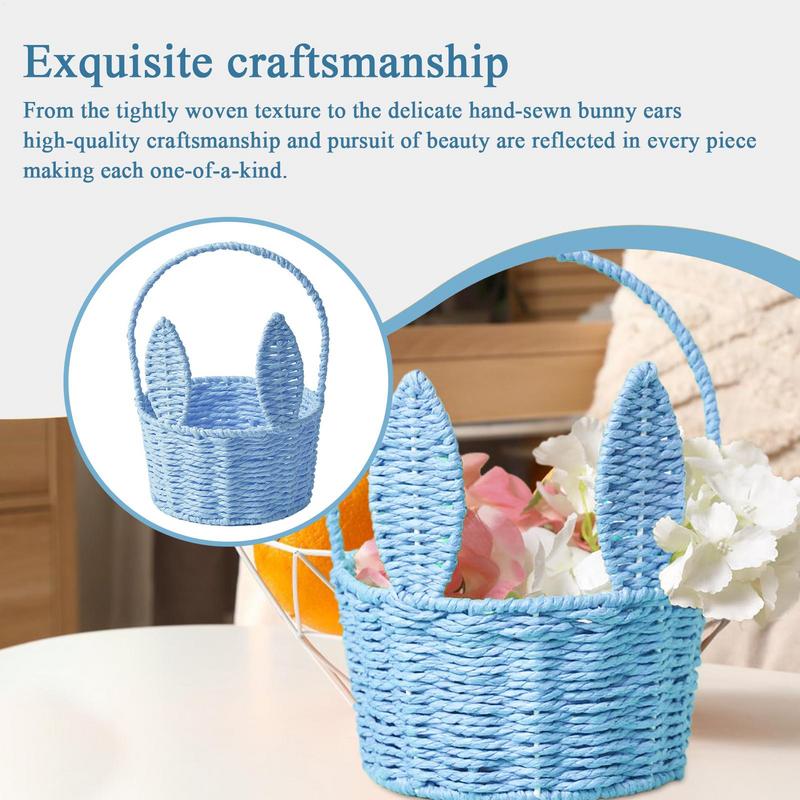 Плетеная Пасхальная Корзина Плетеная Корзина Пасхальный Кролик Ручная Работа Легкий Декор Для Гостиной Спальни Пикника Конфет Вечеринки Дома Праздник