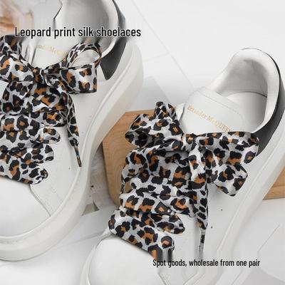 2 см Шнурки из шелка с леопардовым принтом тай-дай для мужской и женской повседневной спортивной обуви